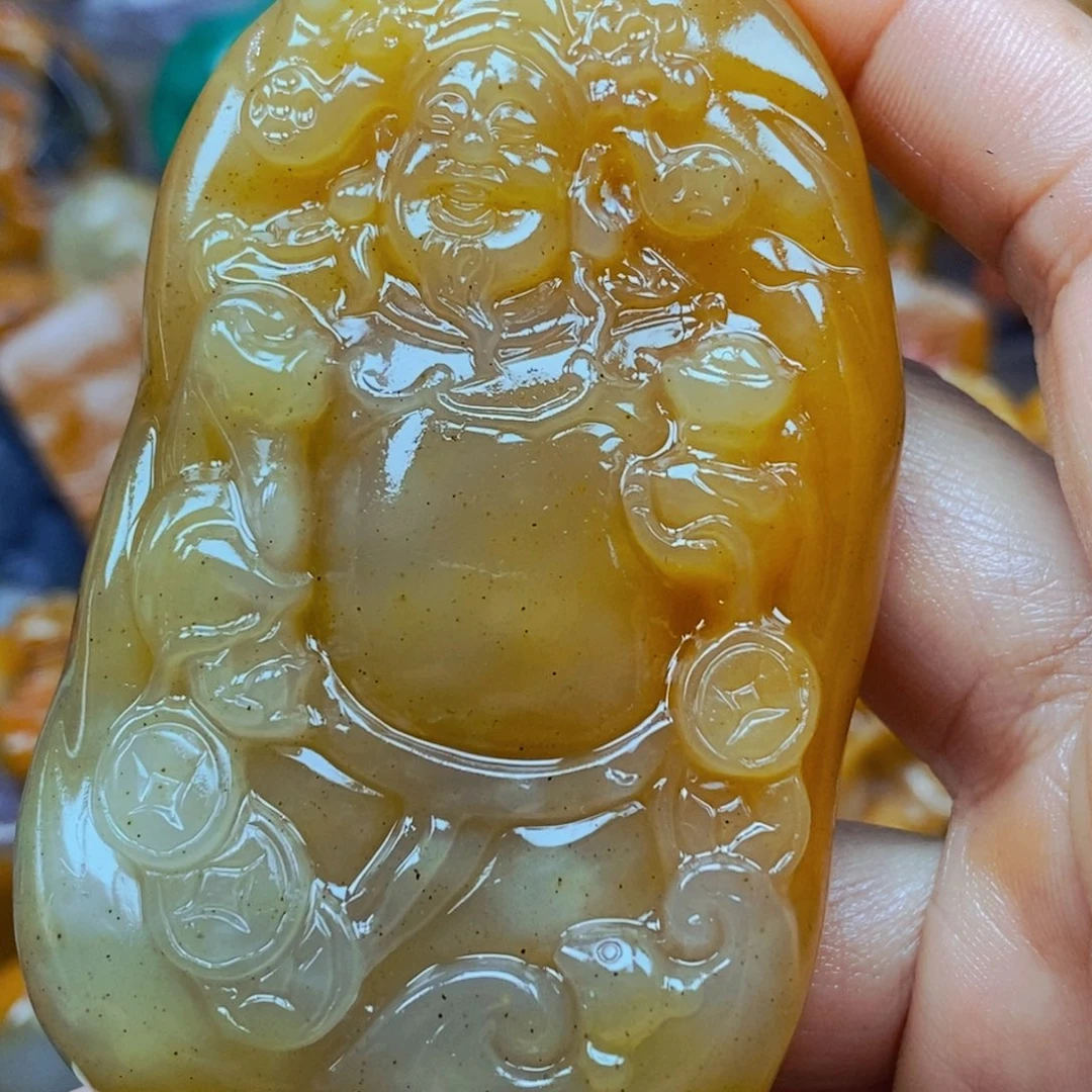 未镶嵌石英质玉（黄龙玉）吊坠(不含链)
