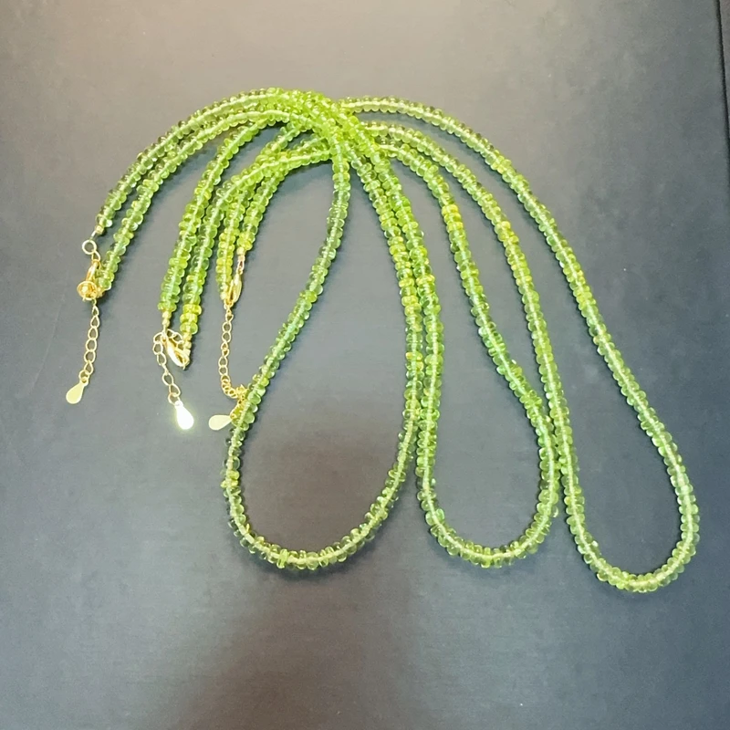 硕夏天然橄榄石3-4mm设计款时尚项链多样性发其一PM01