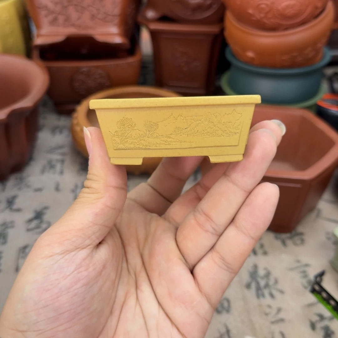 紫砂花盆宜兴紫砂正品6x5x2