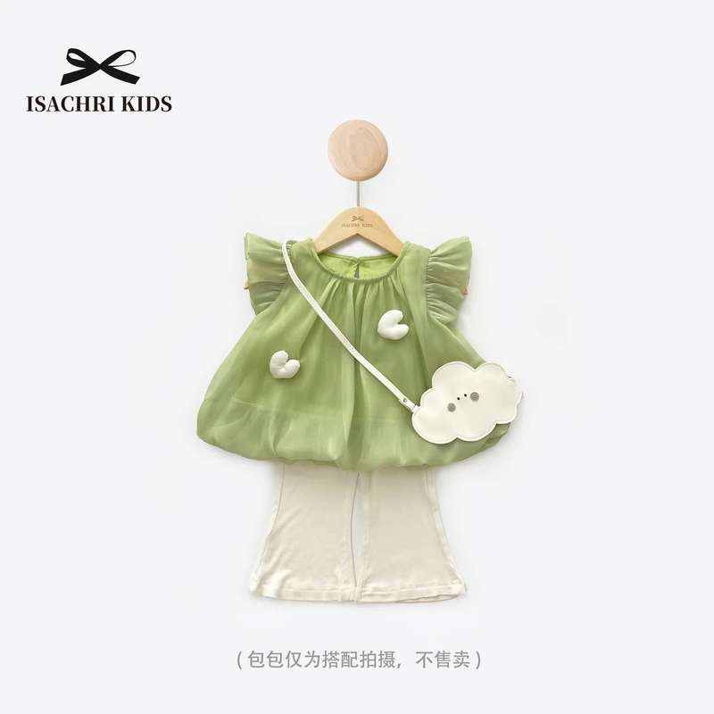 【6.18反季清】丝光琉璃精致女童夏甜美娃娃衫洋气小飞袖 IC374