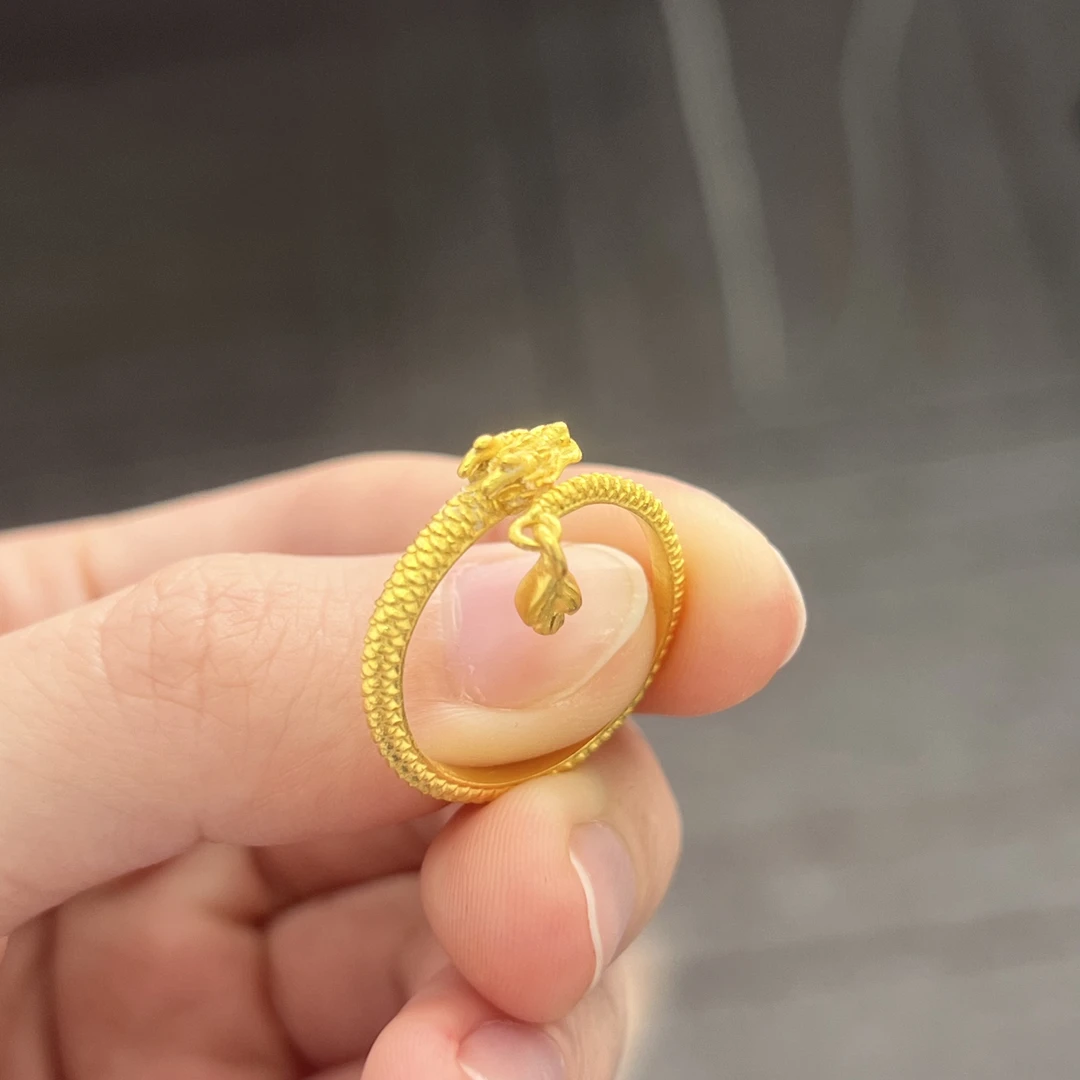 神龙摆尾戒指足金999-零零