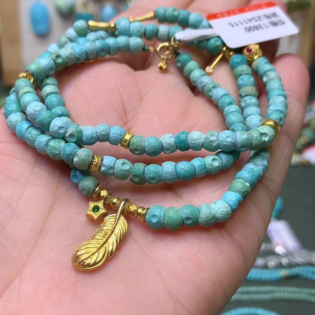 绿松石18K金镶嵌项链