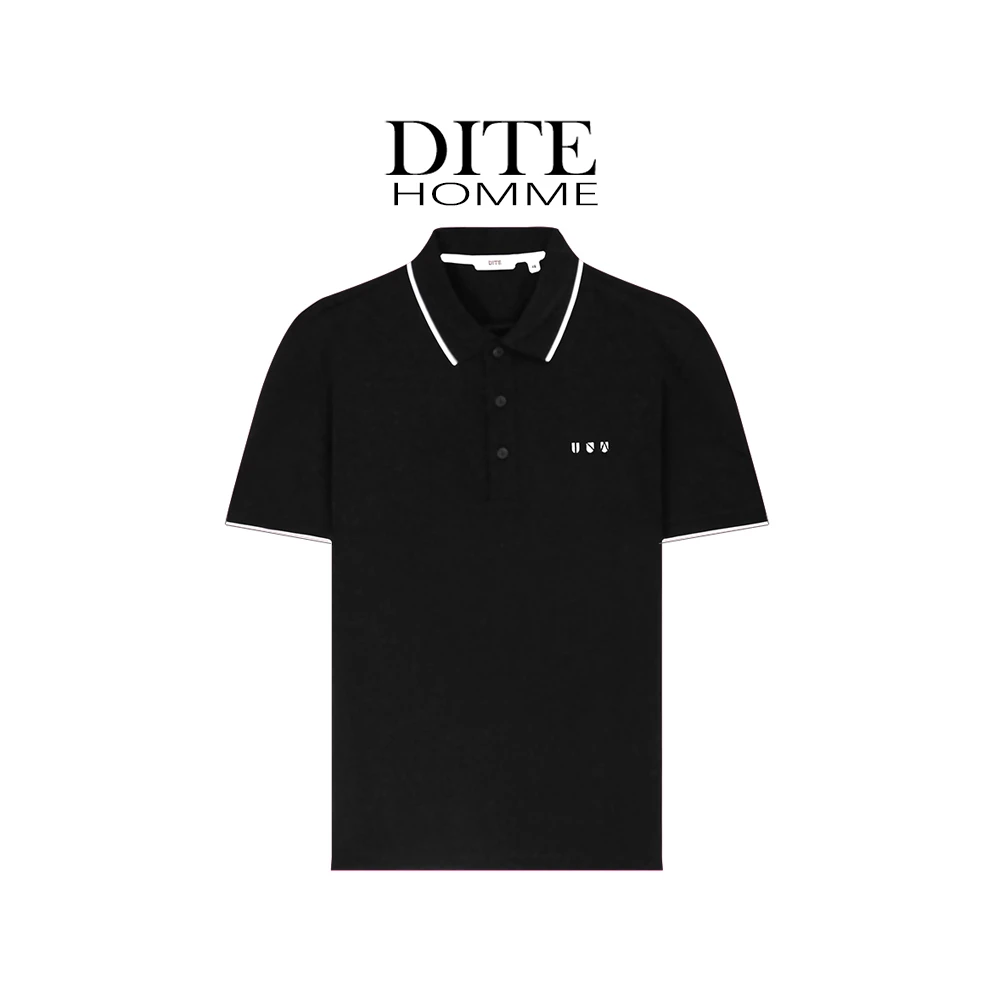 Dite/迪特  经典百搭沉稳干练黑色翻领Ｔ恤 2521028/032白色