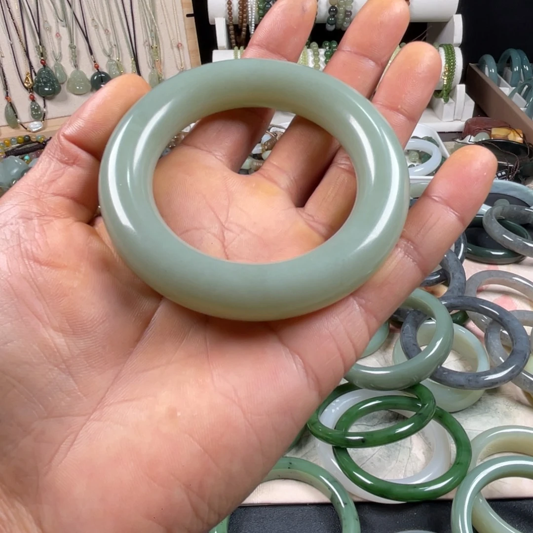 ****&和田玉未镶嵌手镯和田玉且末料手镯未镶嵌