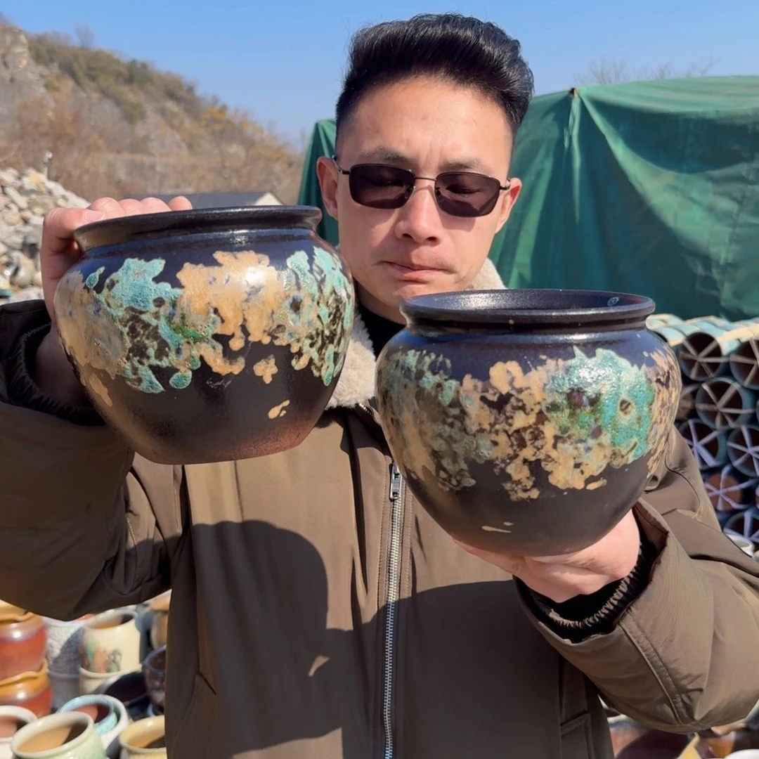 紫砂摆件口15高15（两个苹果姹寂