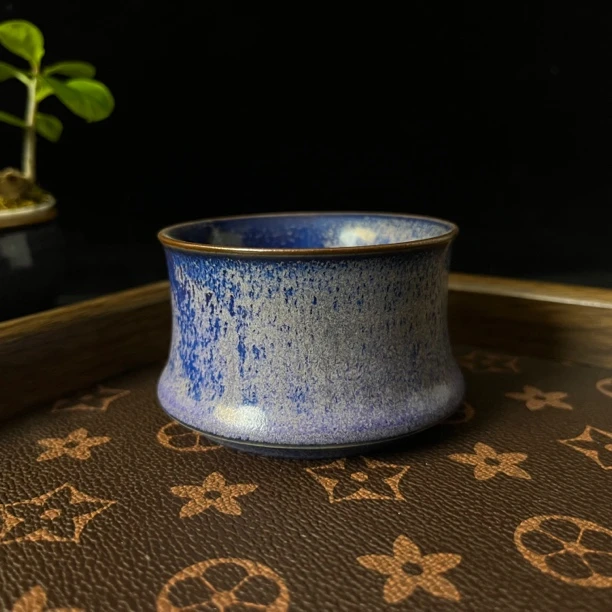 钧瓷窑变星空蓝釉茶器主人单杯炭烧德钟杯