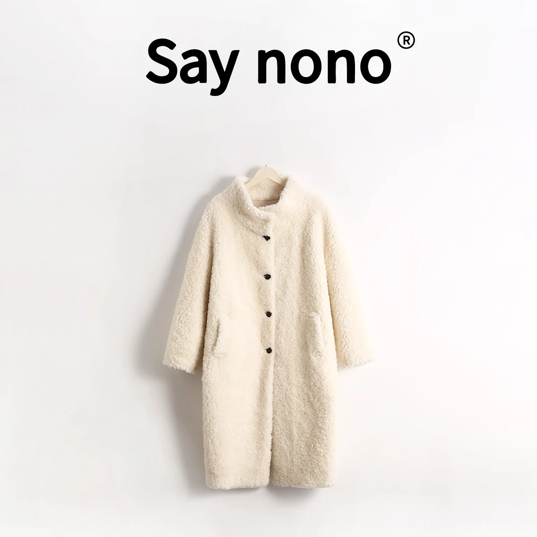懒猫nono│Saynono 全羊毛外套加厚中长款气质宽松大衣 /MF98190C