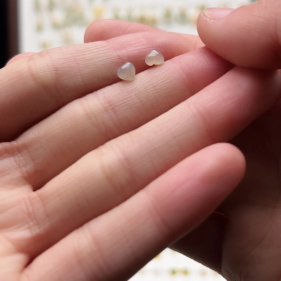 银S925镶嵌和田玉耳饰