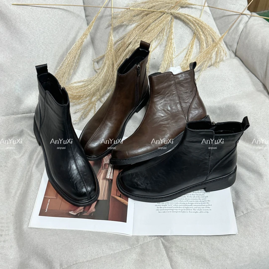 安妤皙定制款高级黑气质瘦瘦靴30951【K7】
