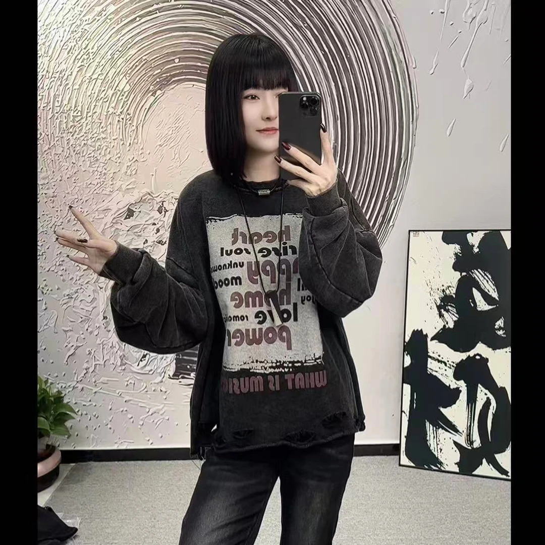 个性欧货炒色前字母卫衣
