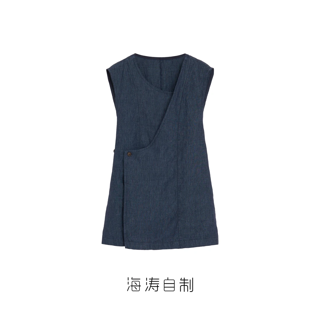 【海涛大叔】100%亚麻随性叠搭亚麻马甲