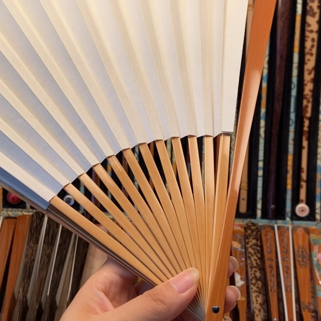 扇子双合青老玉竹丁磊折扇