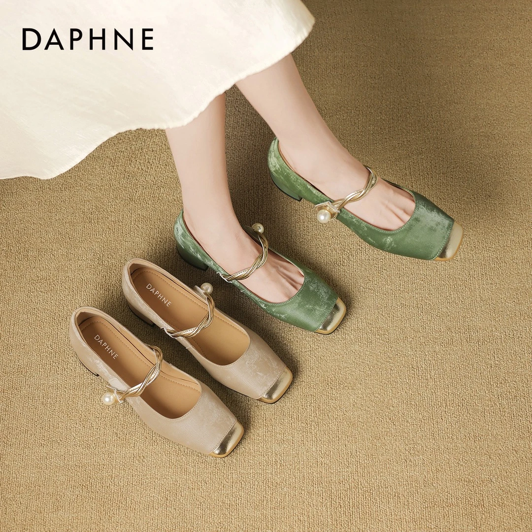 达芙妮单鞋女秋季2025新款新中式鞋子法式玛丽珍鞋女鞋浅口秋冬