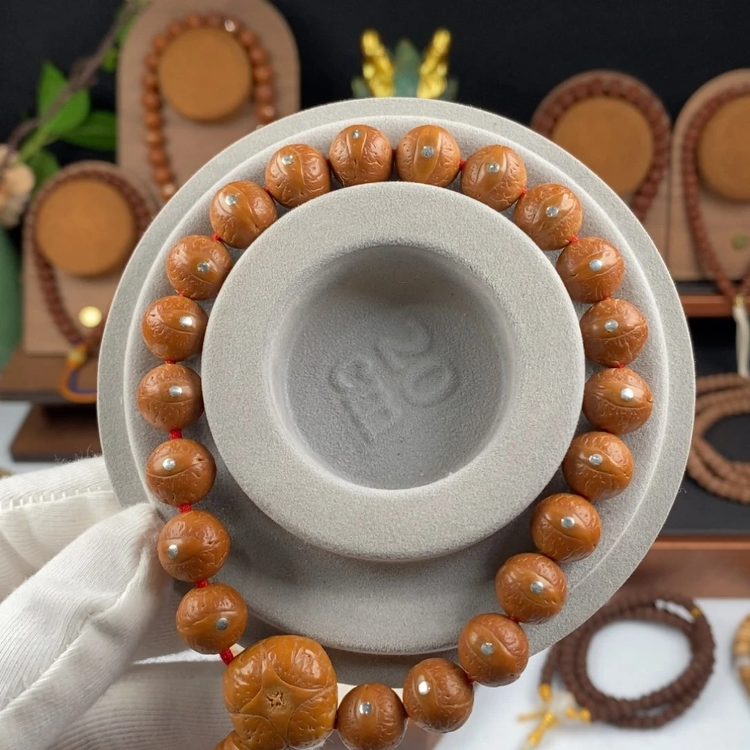 凤眼菩提手串进阶款镶嵌银钉卡11.5-11.8