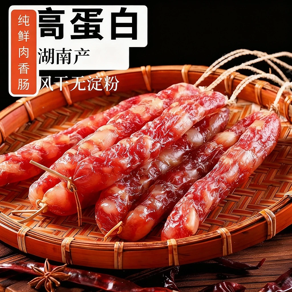 黄三爷纯鲜猪肉雪花香肠135g风干工艺不加淀粉纯鲜猪肉香肠 坨姐
