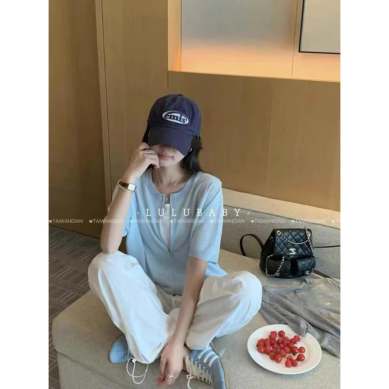 【米白色】3760开衫外套超柔软新款高品质圆领针织防晒短袖上衣