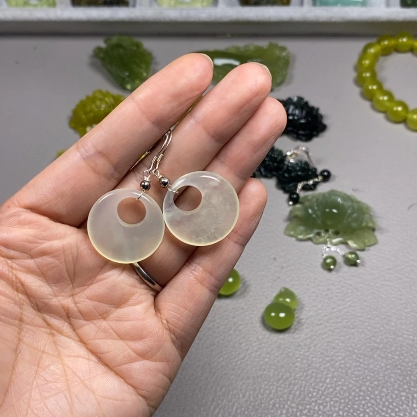 【闪购商品】未镶嵌蛇纹石玉挂件耳饰耳环项链
