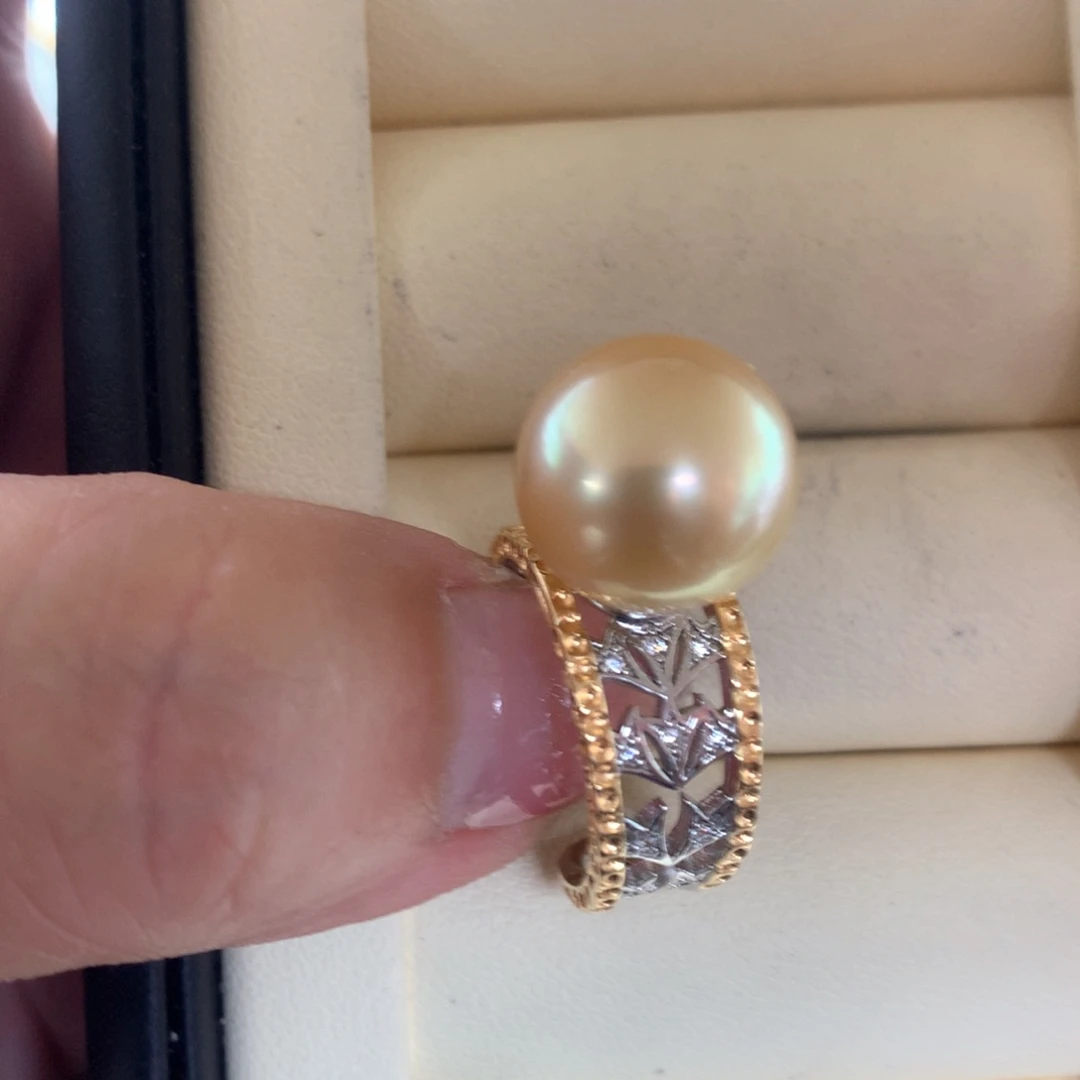 银S925镶嵌海水珍珠戒指