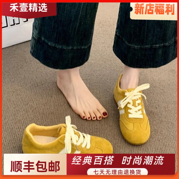 【顺丰包邮】德训鞋女款2025春季新款女鞋子平底复古阿甘鞋休闲运