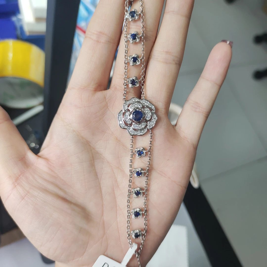 ［如一珠宝］天然蓝宝石手链