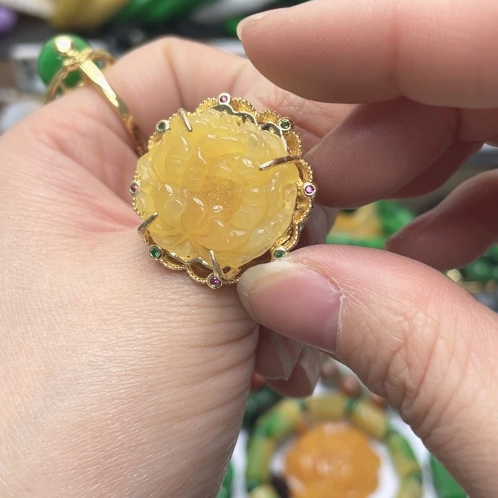 翡翠未镶嵌手链戒指52