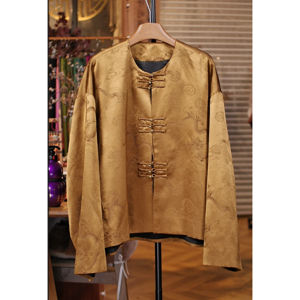 【玉溪非遗】香云纱多扣外套   Y71254