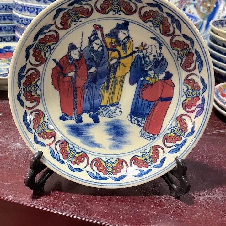 瓷片////直径20厘米。配支架。