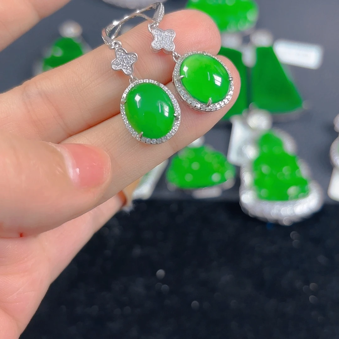 翡翠银S925镶嵌吊坠(不含链)