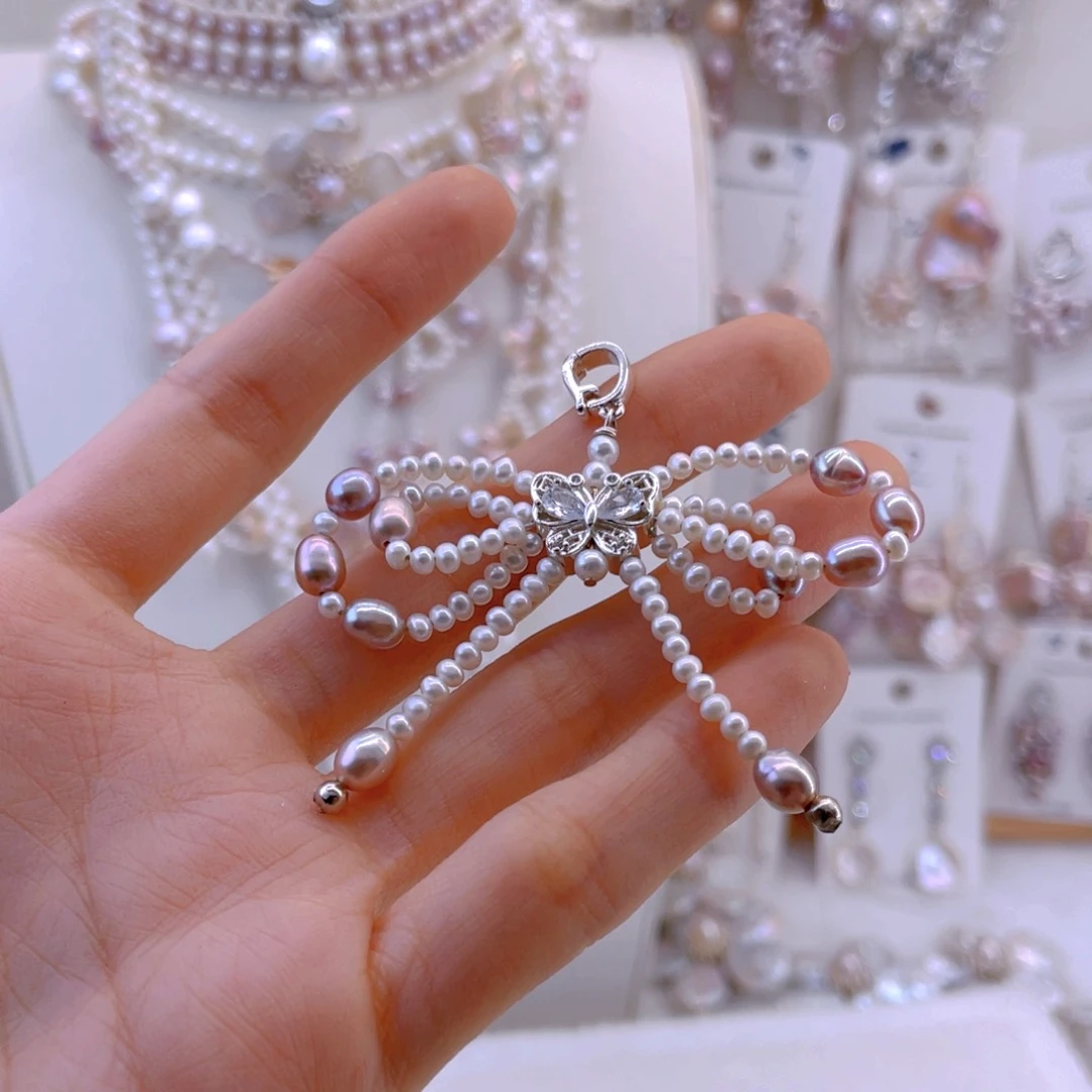 未镶嵌耳饰淡水珍珠吊坠