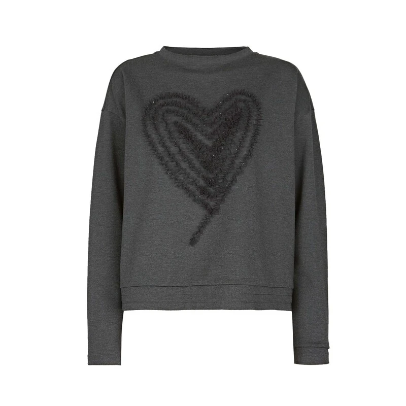 sdeer圣迪奥秋冬女装圆领时尚设计师高级感宽松长袖卫衣S244Z0201