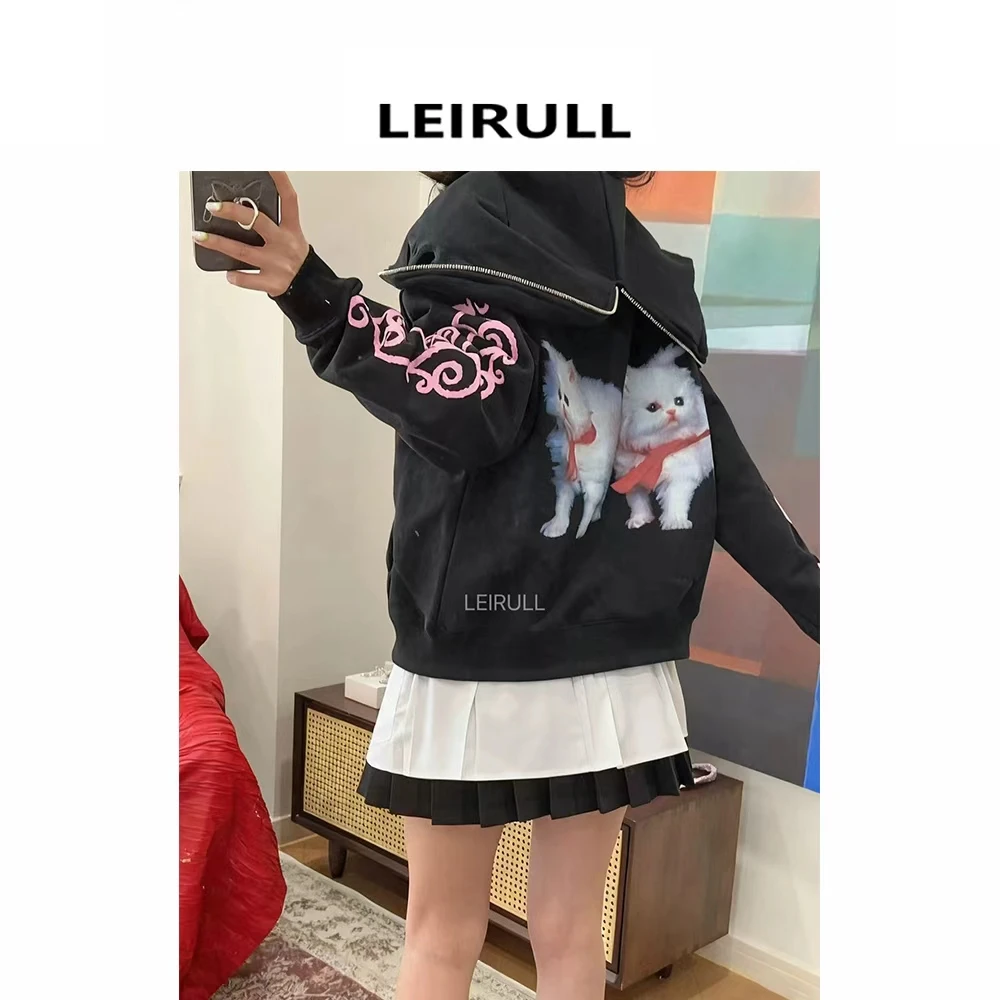 【蕾子】ashley 秋冬连帽小猫咪开衫 加绒
