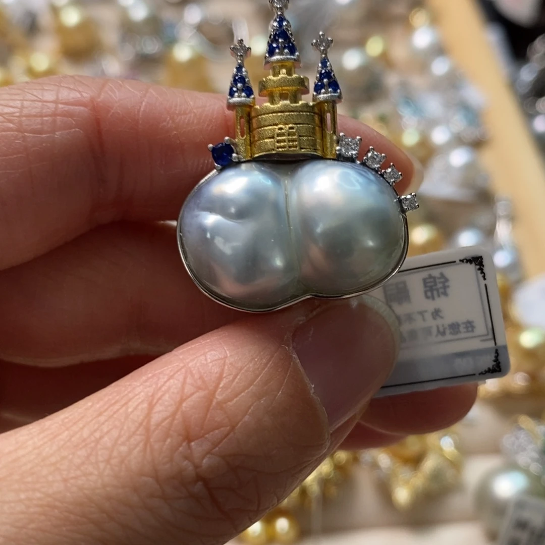 海水珍珠颈饰银S925镶嵌