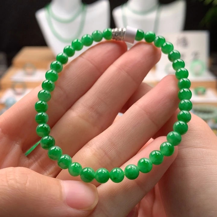 翡翠未镶嵌手串天然缅甸A货翡翠