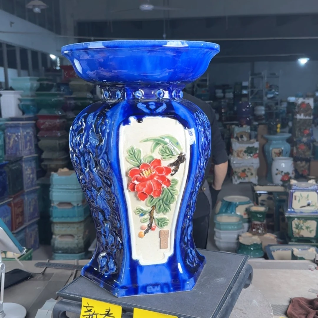 一风堂石湾花盆。缝隙