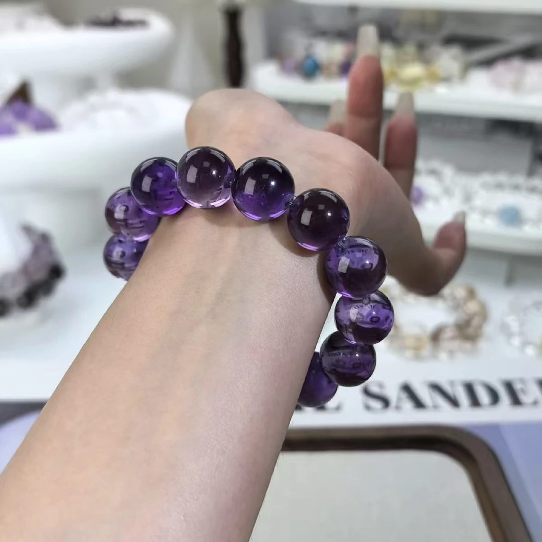 【高品紫水泡泡】巴西紫水牛鼻孔紫水手串多样性发其一