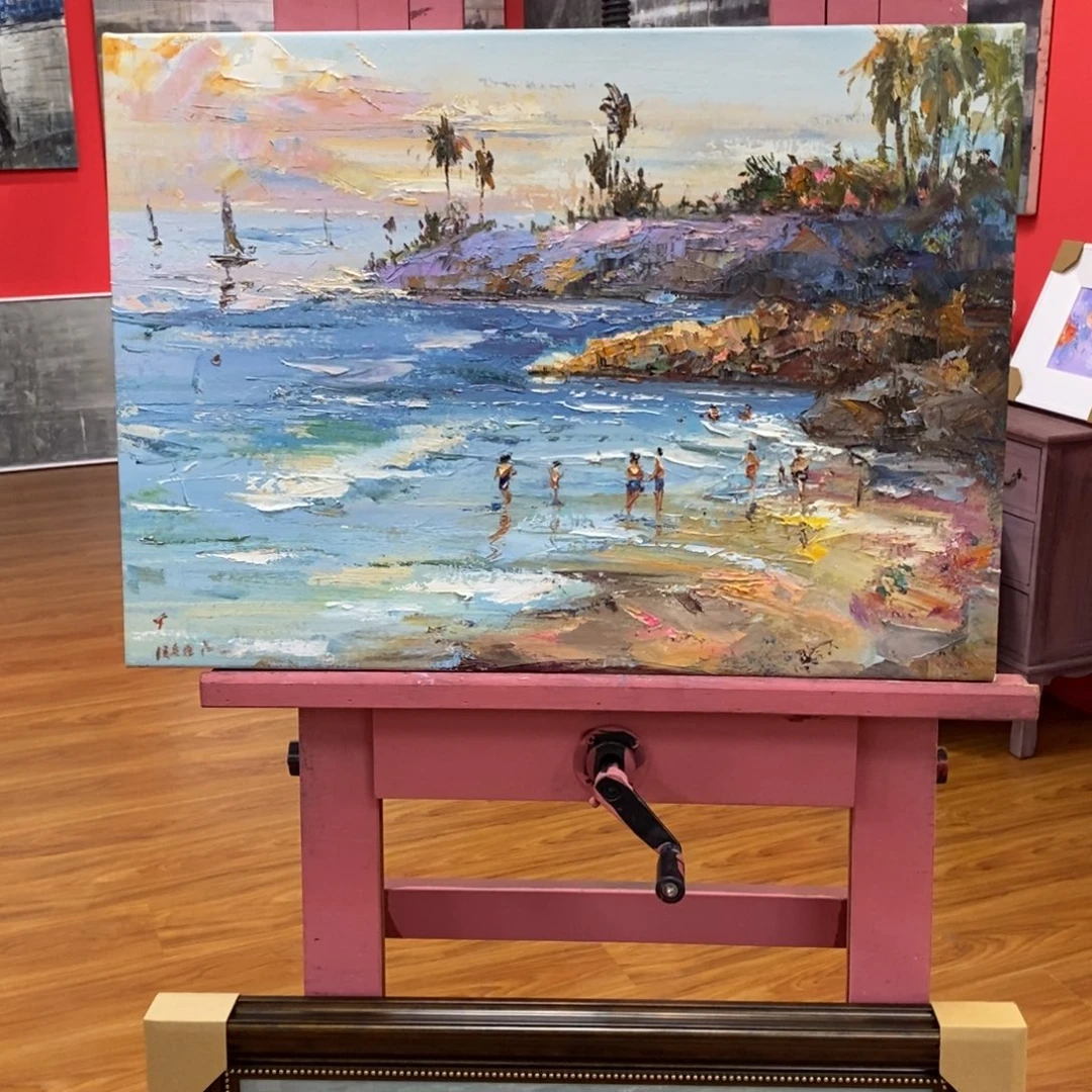 深***月油画50.70海景作品