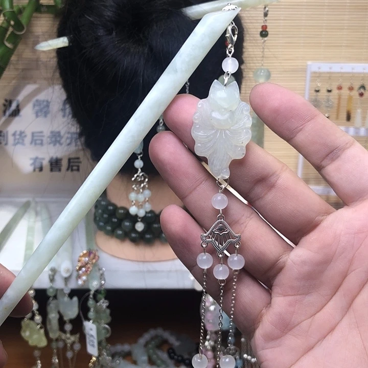 蛇纹石玉未镶嵌发簪