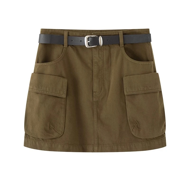 【艾家】少女风超短裙女2025秋装新款高腰牛仔半身裙显瘦百搭3008