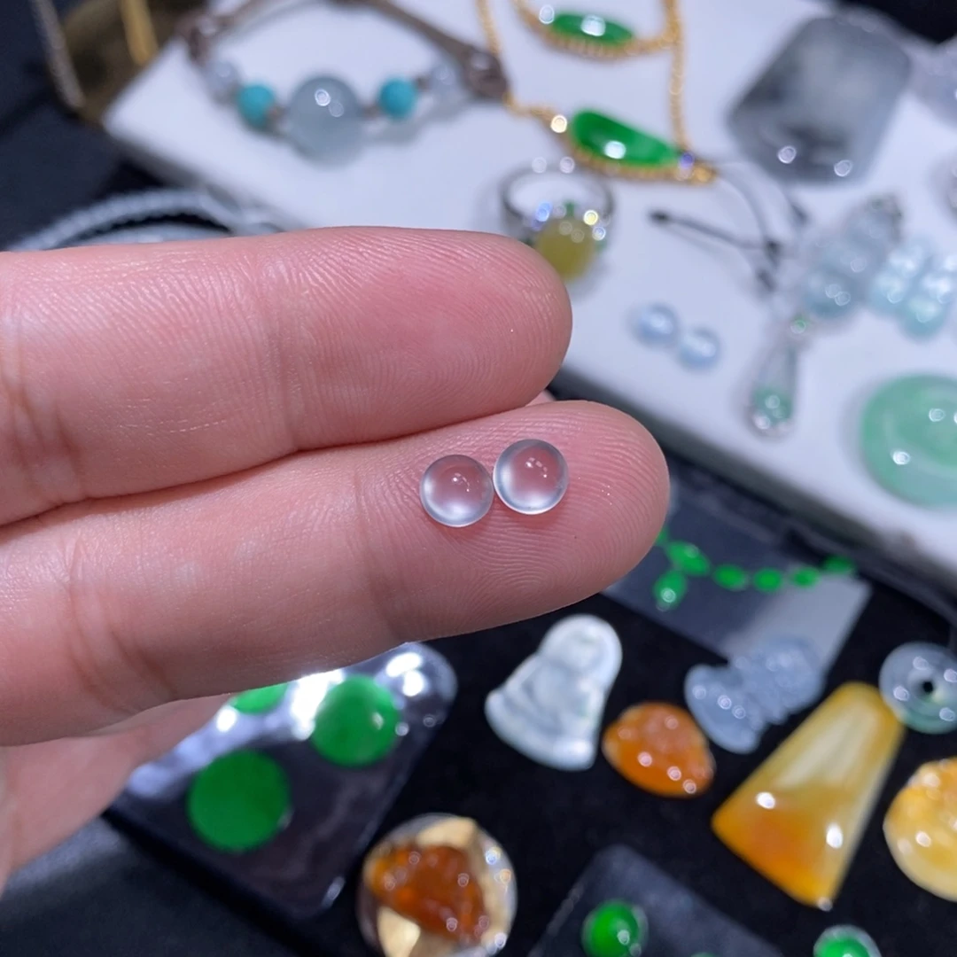 翡翠裸石白冰玻璃钢蛋