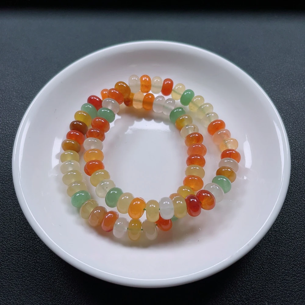 天然卡8mm左右糖色系算盘手串