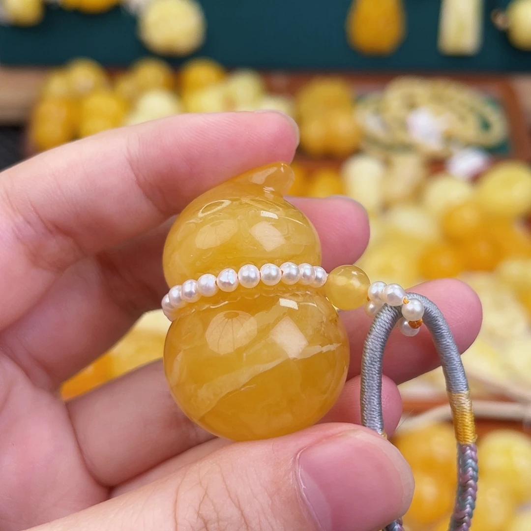 蜜蜡未镶嵌毛衣链蜜蜡