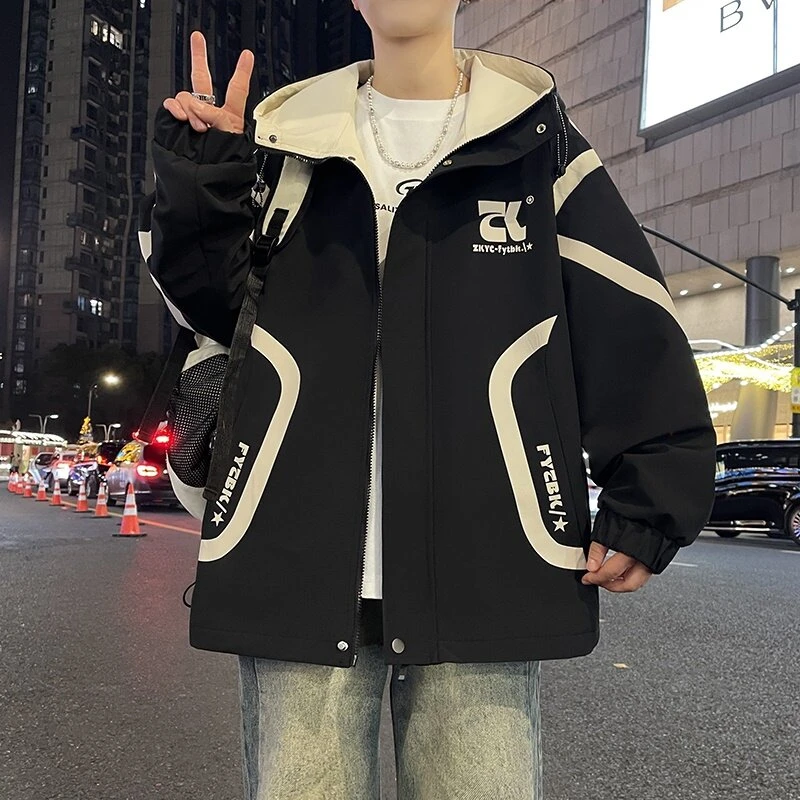 春季新款青少年初高中学生中大童男孩运动休闲夹克潮流帅气外套