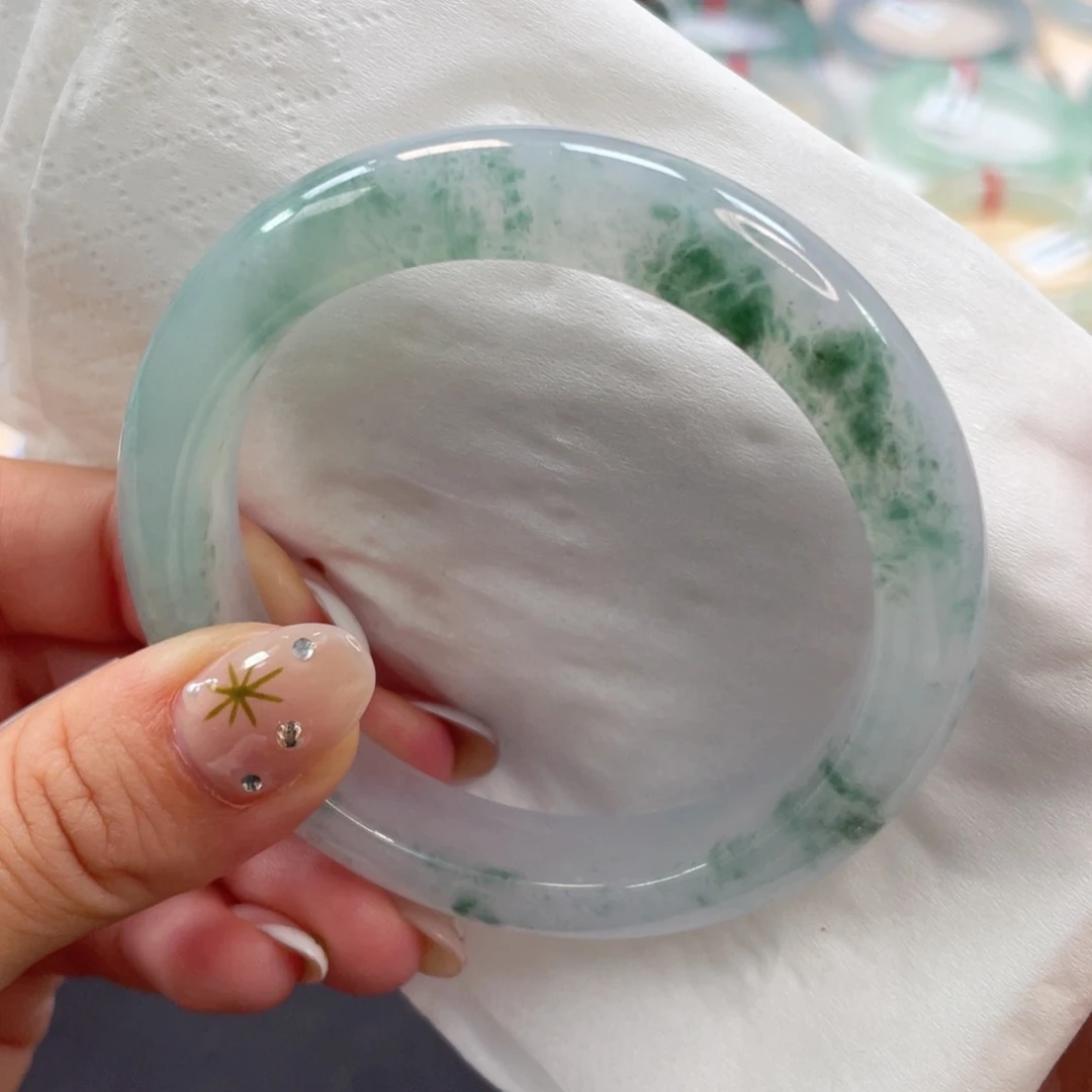 未镶嵌手镯翡翠9号冰炸光海棠花正圈