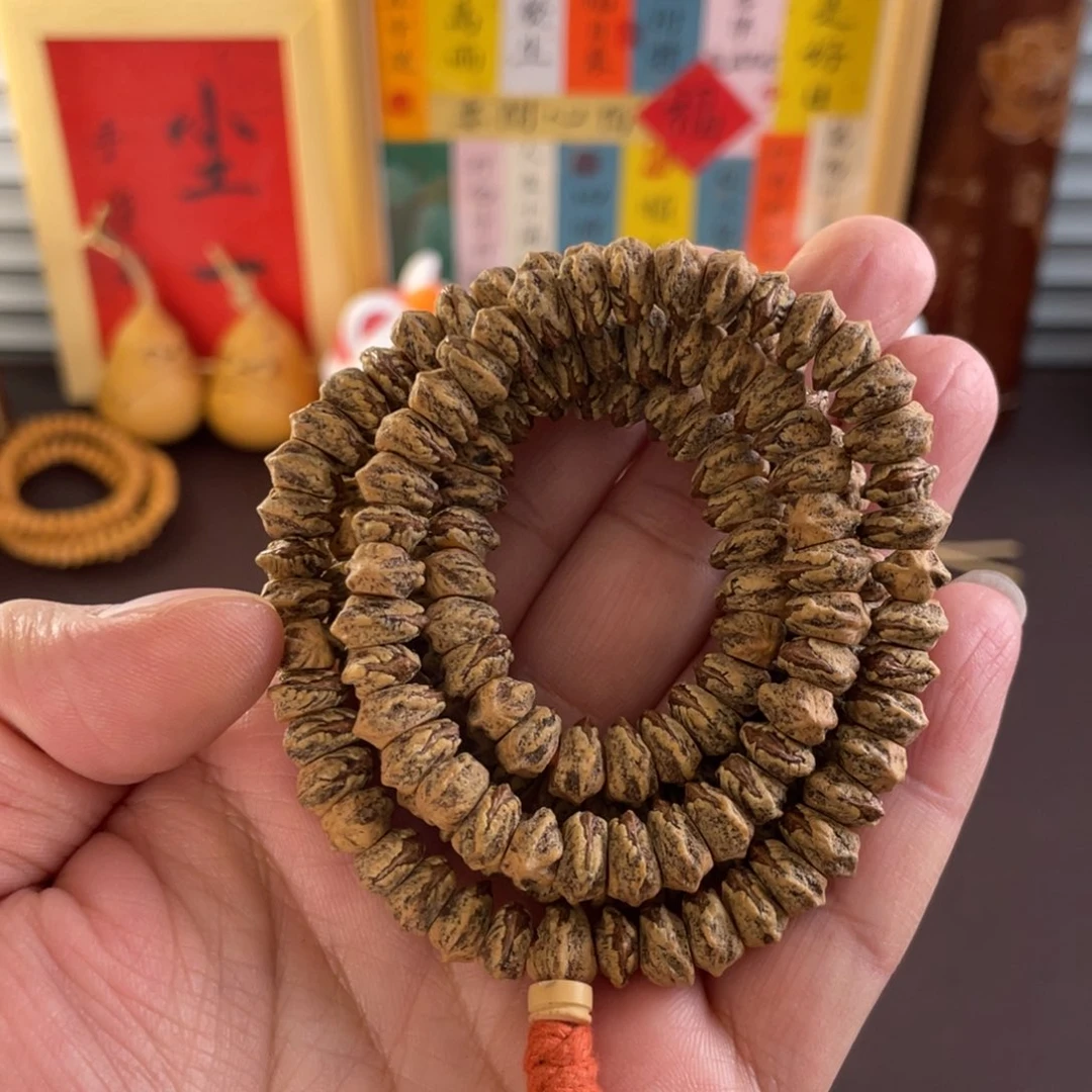 柏香籽/百香籽吊坠藏式斜切红牙横打肠