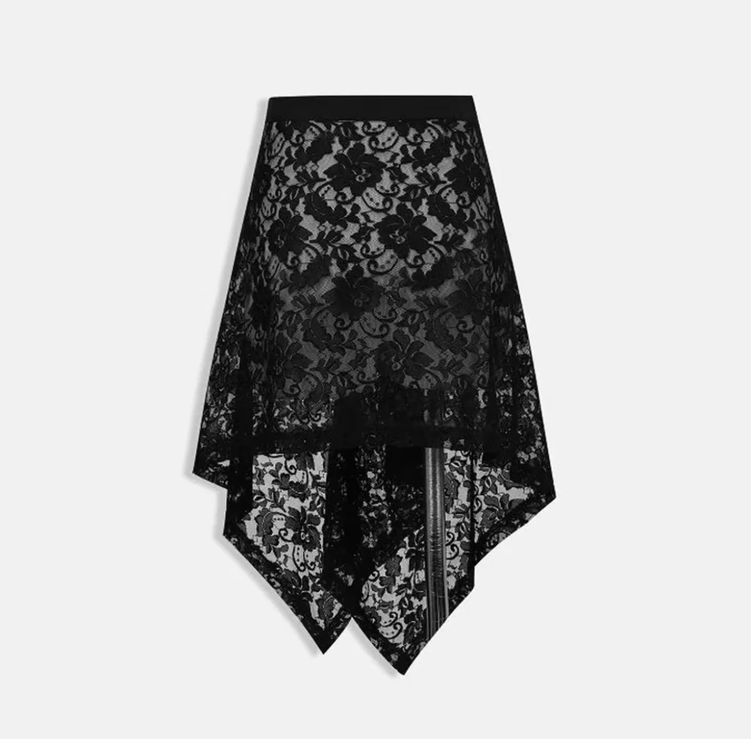 【新疆包邮】不规则复古下摆蕾丝半身裙女2025夏季新款爆款裙子