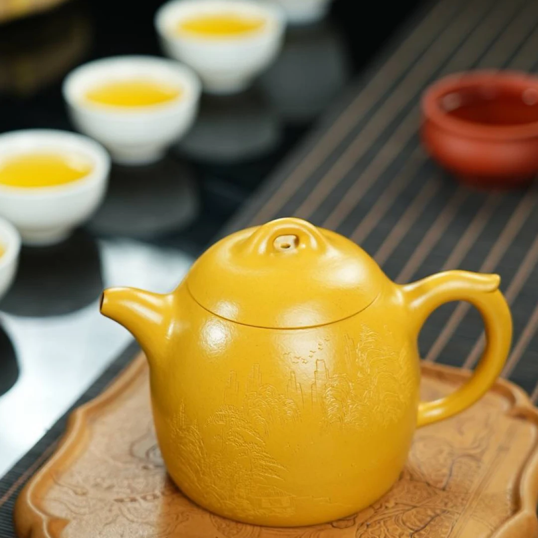秦权紫砂壶 周良红（实力派工艺美术师） 黄金朱泥 400cc