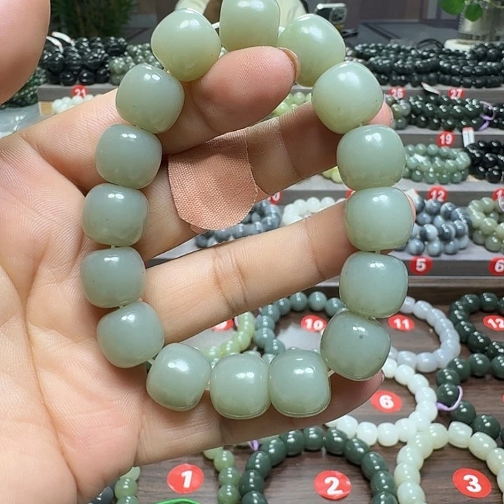未镶嵌手链和田玉新疆且末蓝青花老型卡14