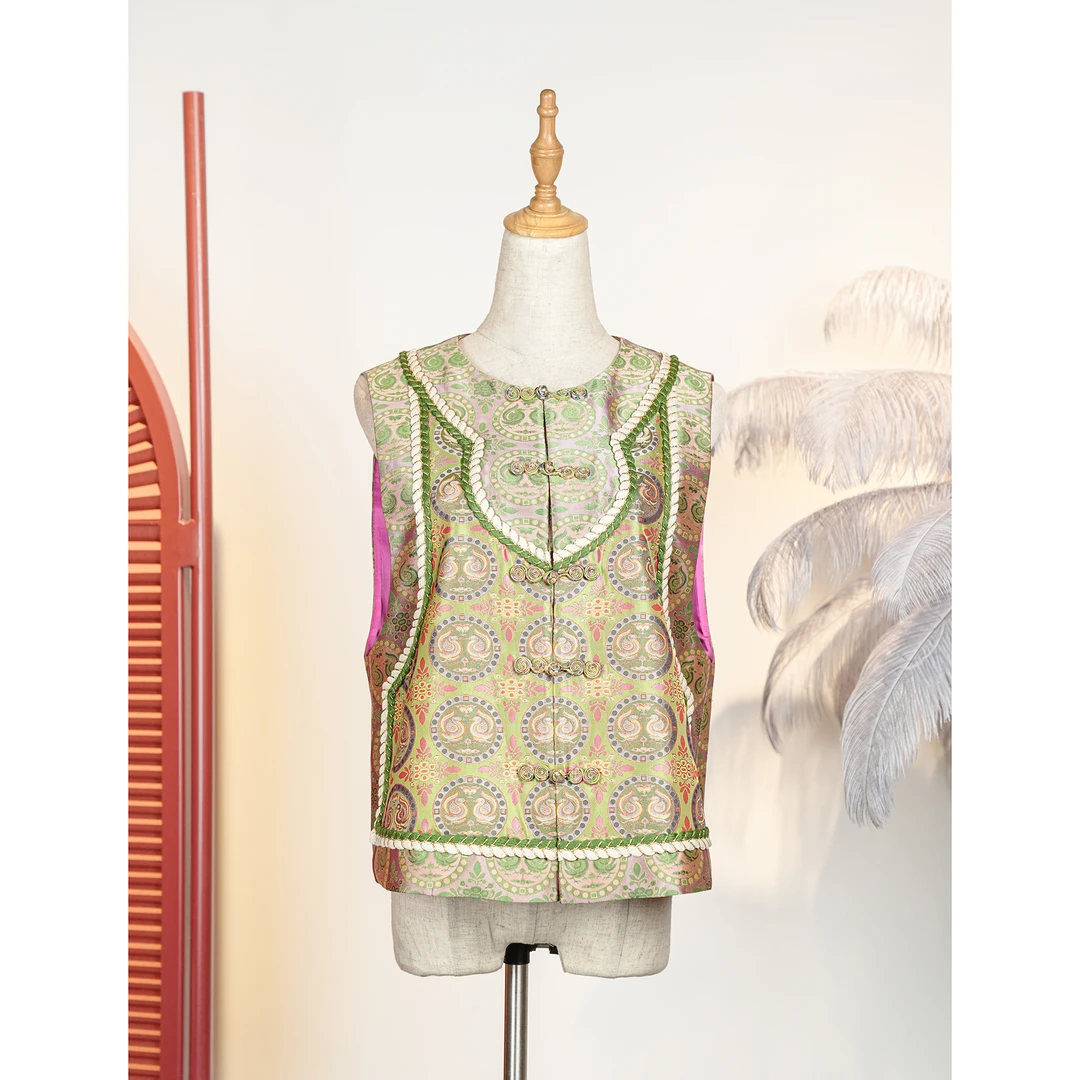 【万象有衣】连珠对雀-原创设计师款马甲-7588