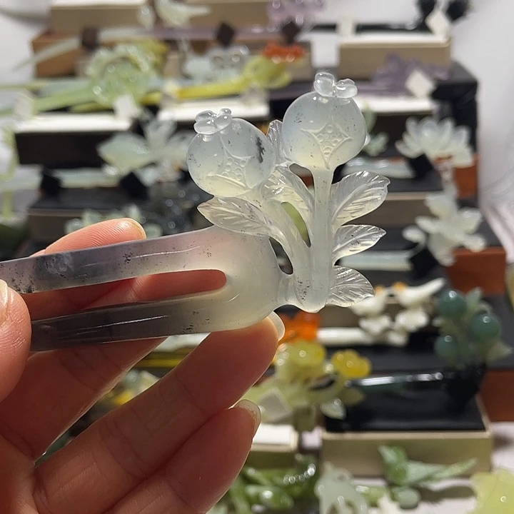 蛇纹石玉合金发饰