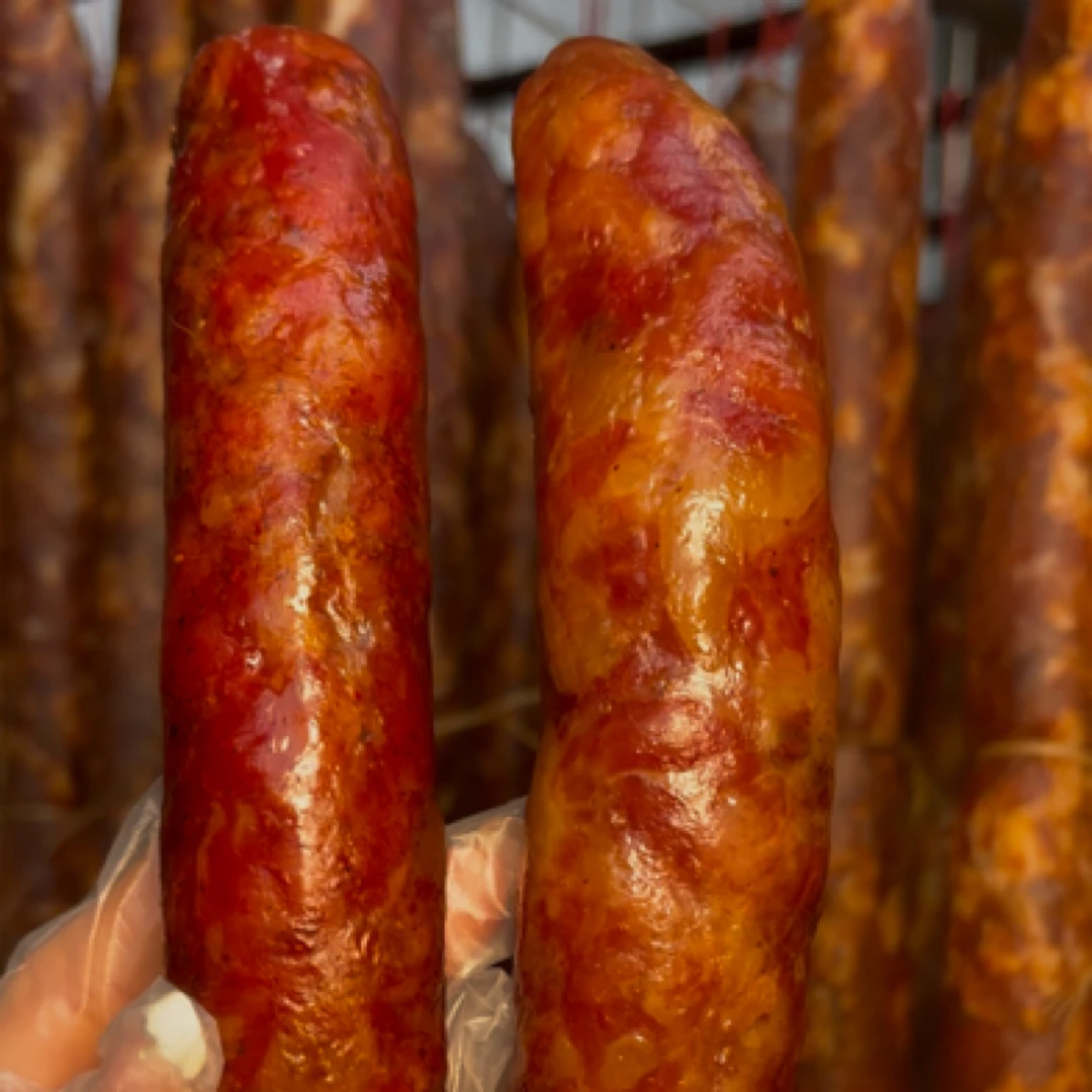 正宗川味麻辣五香纯猪肉香肠传统柏树烟熏美味特产